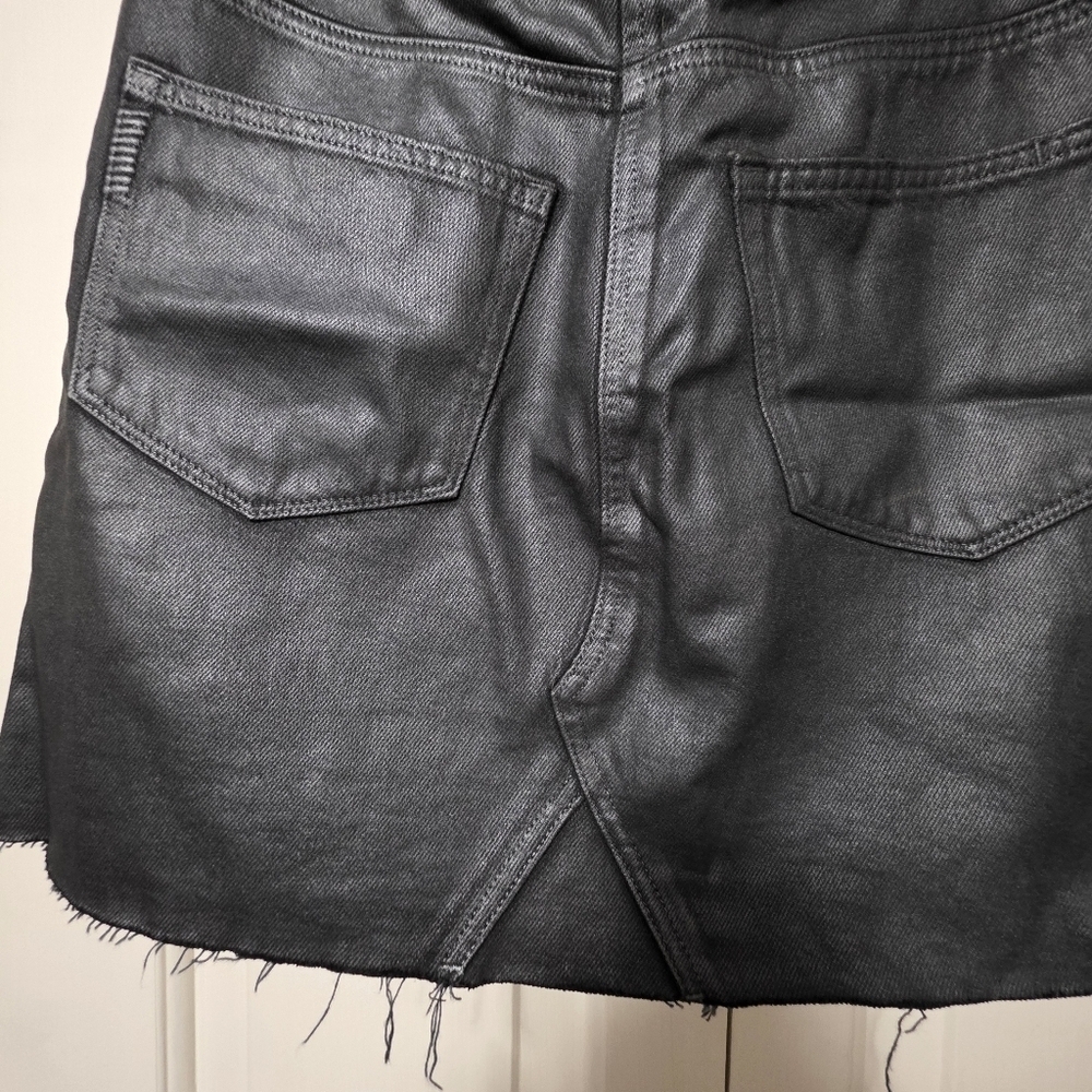 Paige Aideen Mini High Rise Cotton Metallic Skirt Size 29 - Picture 6 of 10